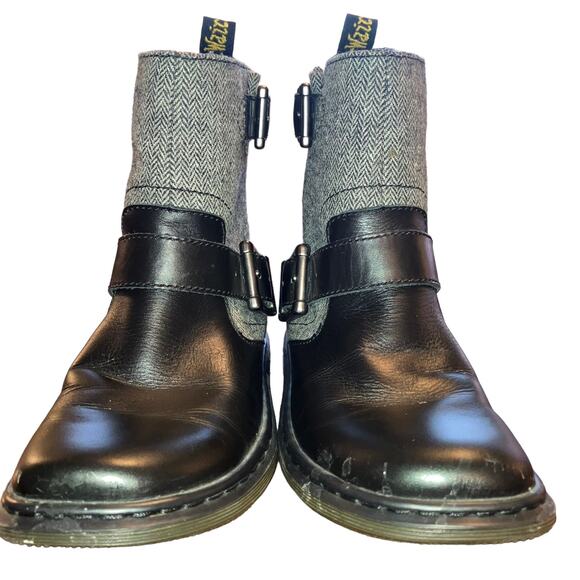 Dr. Martens Gayle Biker Boots with Houndstooth Black and White Tweed- EU 36 US 5 - Picture 5 of 11